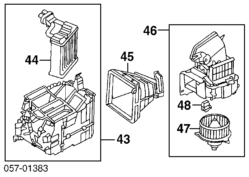 Радиатор печки (отопителя) на Mitsubishi L400 PAOV