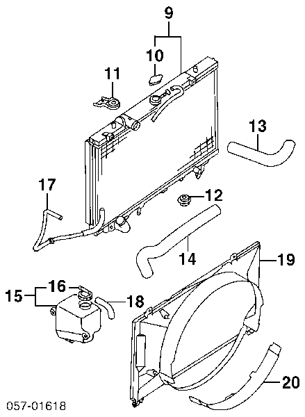 Mangueira (cano derivado) do radiador de esfriamento superior para Mitsubishi Pajero (K90)