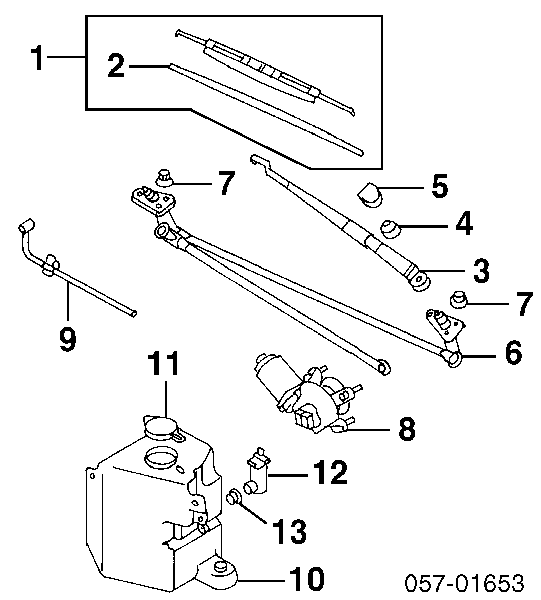 Trapézio de limpador pára-brisas para Mitsubishi Pajero (K90)