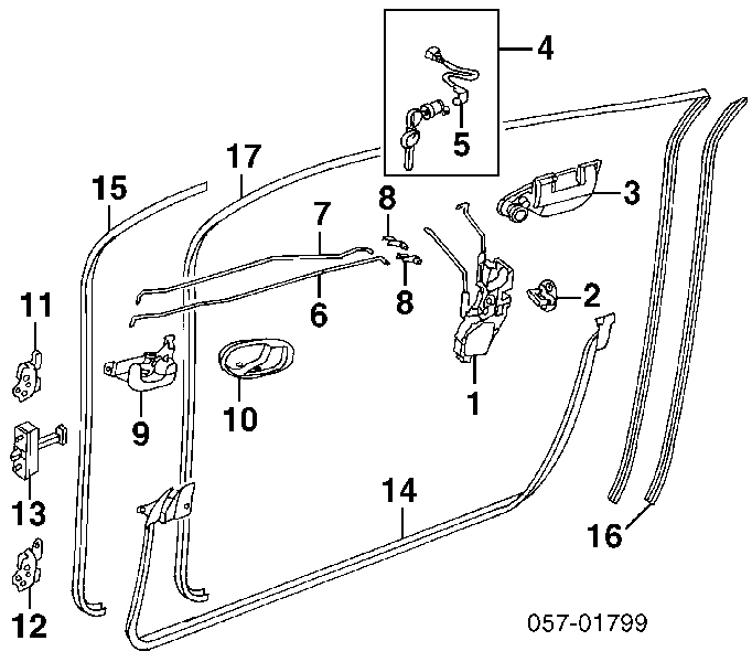 Петля-зачіп (відповідна частина) замка двері передньої MB867059 MITSUBISHI