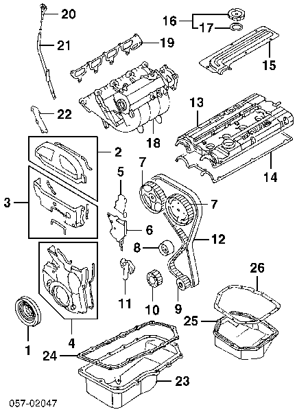 Selante de panela de cárter do motor para Toyota Hiace (H10)