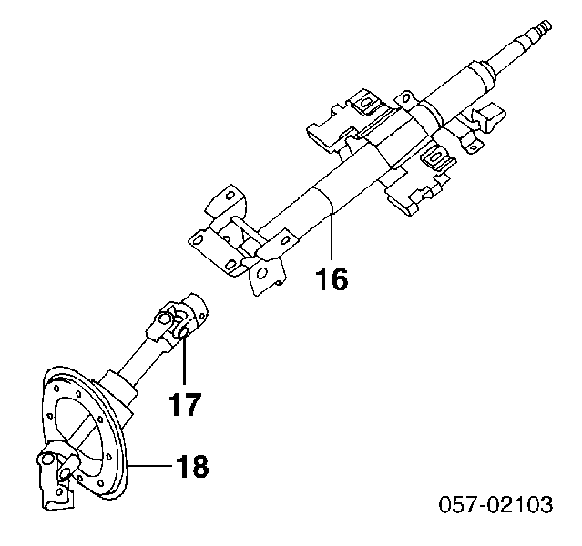 MB891346 Mitsubishi Вал рулевой колонки, нижний
