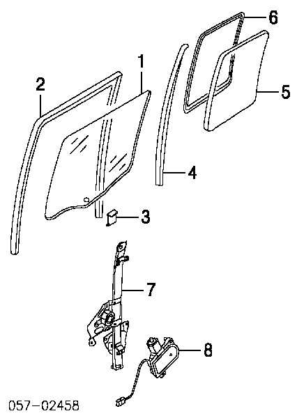 Стекло-форточка двери задней левой на Mitsubishi Pajero III 