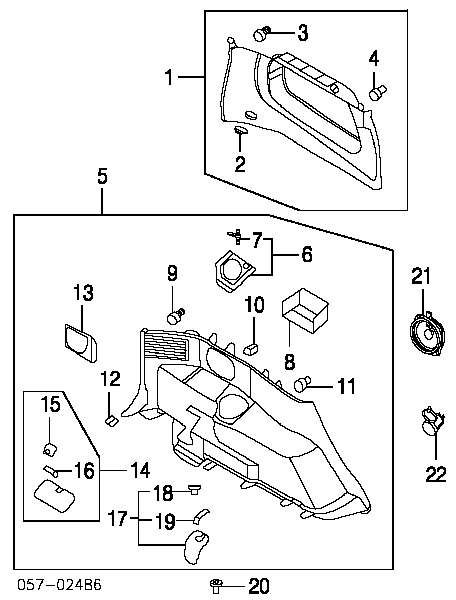 Cápsula (prendedor) de fixação de revestimento da porta MU480150 Mitsubishi