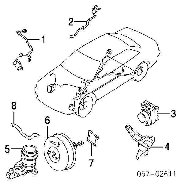Sensor ABS dianteiro direito para Mitsubishi Lancer (CSA)
