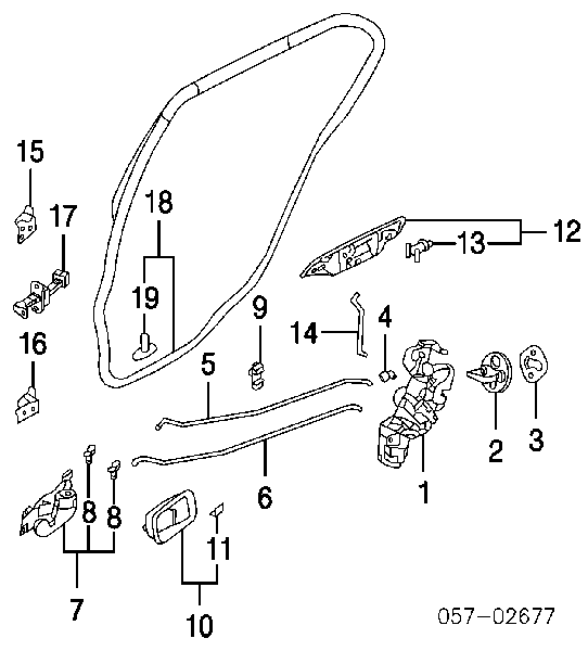 Ручка двери задней внутренняя правая MR623528 Mitsubishi