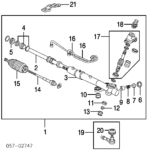 Рейковий рульовий механізм MR961356 MITSUBISHI