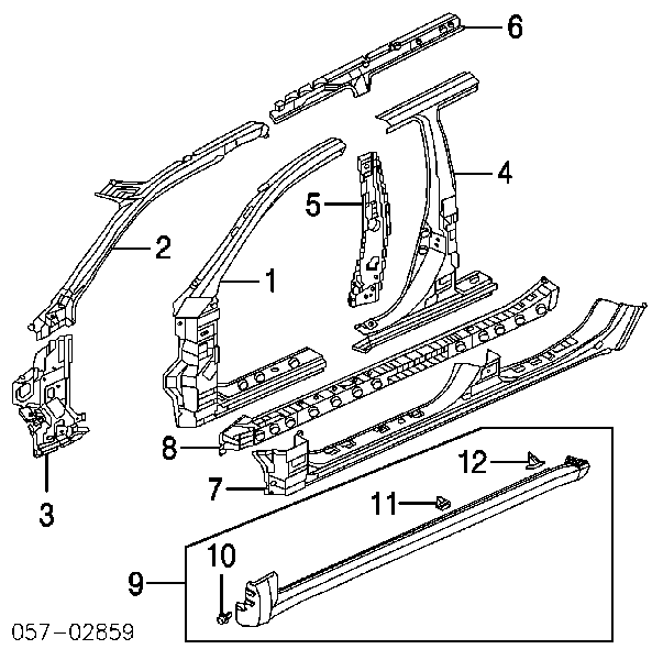 Cápsula (prendedor) de fixação de placas sobrepostas do acesso para Mitsubishi Outlander (CU)