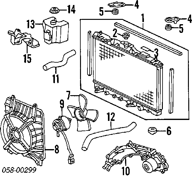 Диффузор радиатора охлаждения на Honda Legend II 