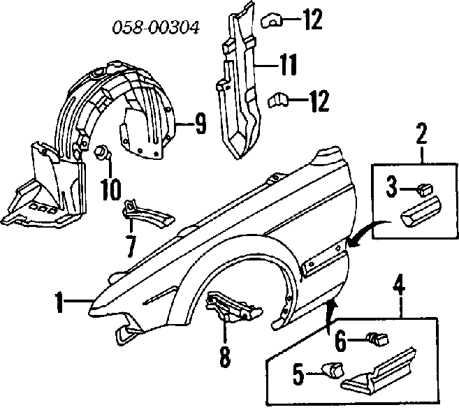 Guarda-barras direito do pára-lama dianteiro para Honda Legend (KA7)