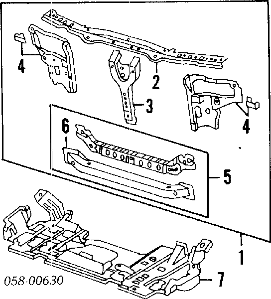Суппорт радиатора правый (монтажная панель крепления фар) на Honda Legend II 
