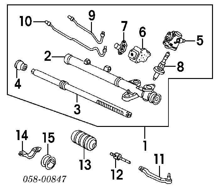 Bota de proteção do mecanismo de direção (de cremalheira) para Honda Legend (KA7)