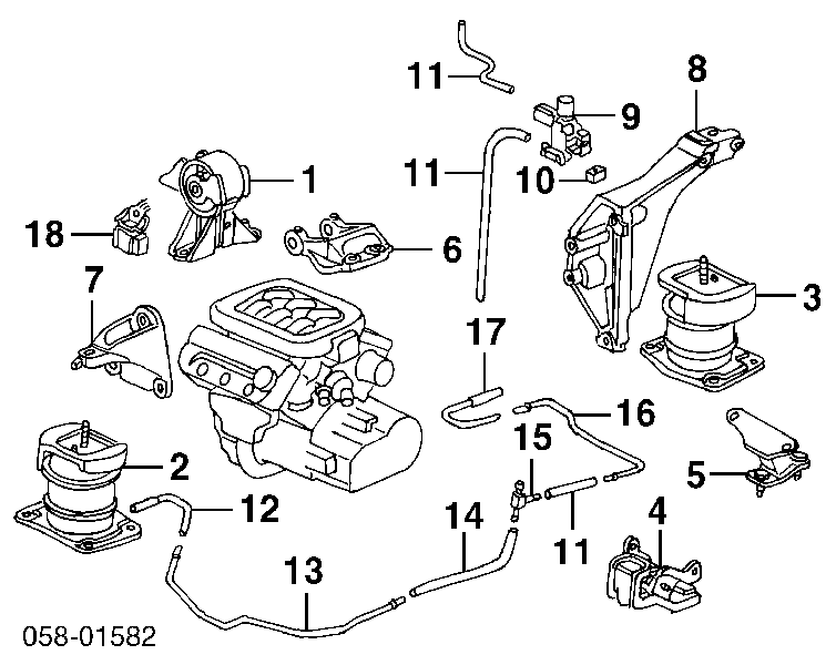 50810S0KA81 Honda coxim (suporte traseiro de motor)