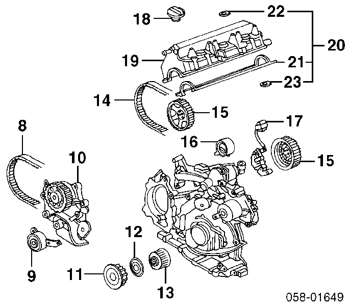 Vedante da tampa de válvulas de motor, kit para Honda Legend (KA7)