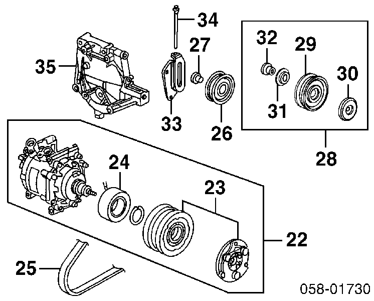 Rolo de reguladora de tensão da correia de transmissão 38942P2KT01 Honda