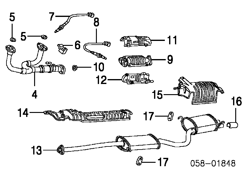 0854956 Opel vedante de tubo de admissão do silenciador