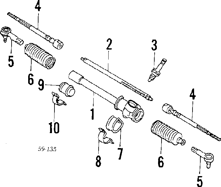 10586 Metalcaucho bota de proteção esquerda do mecanismo de direção (de cremalheira)