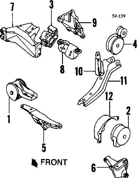 Coxim (suporte) traseiro de motor para Suzuki Swift (EA)