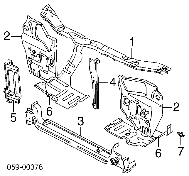 Суппорт радиатора нижний (монтажная панель крепления фар) на Suzuki Baleno EG