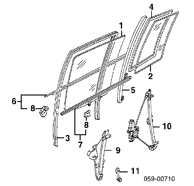 8350257B00000 Suzuki mecanismo de acionamento de vidro da porta traseira esquerda