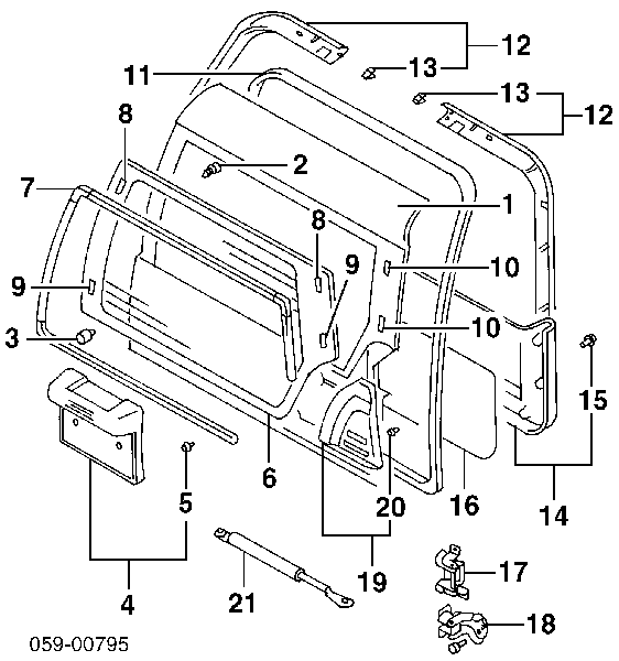 Амортизатор крышки багажника (двери 3/5-й задней) на Suzuki Grand Vitara XL-7 