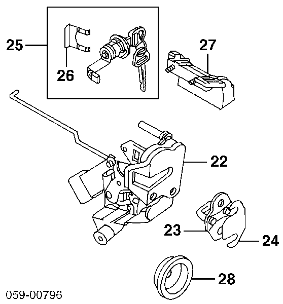 Puxador externo de tampa de porta-malas (de 3ª/5ª porta traseira) para Suzuki XL-7 
