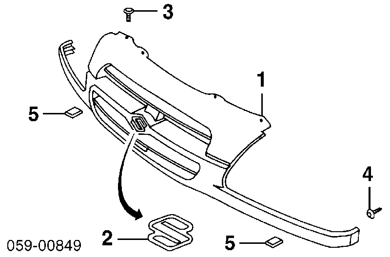 Cápsula (prendedor) de fixação do forro do pára-choque do pára-lama dianteiro 0940907332 Suzuki