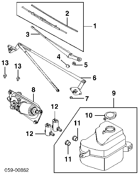 Injetor esquerdo de fluido para lavador de pára-brisas para Suzuki Grand Vitara (FT, GT)
