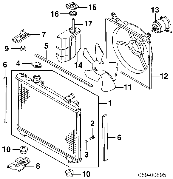 Радиатор охлаждения двигателя 1770063G31000 Suzuki