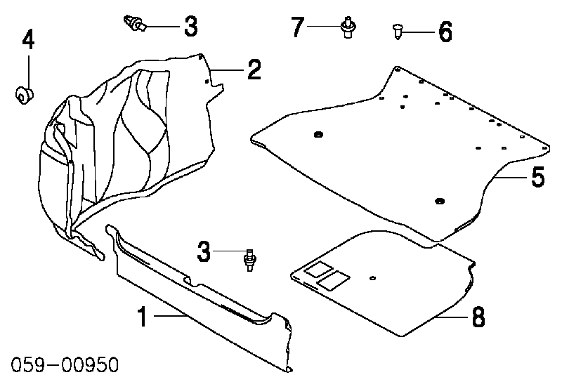 Пистон (клип) крепления обшивки двери Toyota 9046707043C0 цена, от 0.54 USD