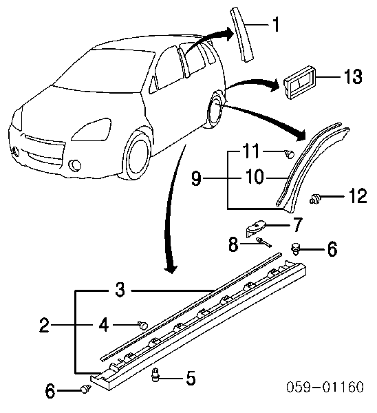 71741894 Fiat/Alfa/Lancia cápsula (prendedor de fixação de placas sobrepostas do acesso)