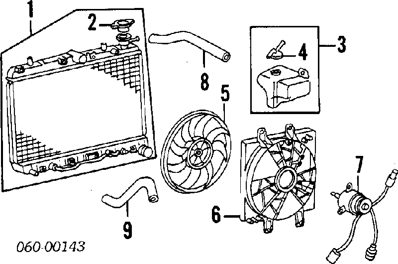Ventilador (roda de aletas) do radiador de esfriamento para Hyundai S Coupe 