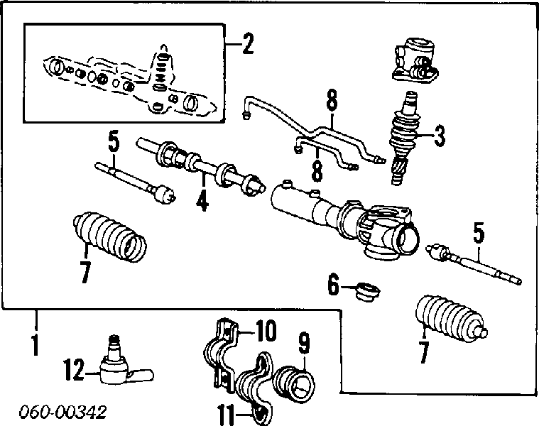 5779028A01 Hyundai/Kia kit de reparação da cremalheira da direção (do mecanismo, (kit de vedantes))