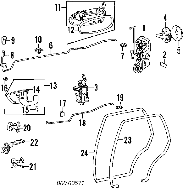 8141034000 Hyundai/Kia Замок двери задней левой