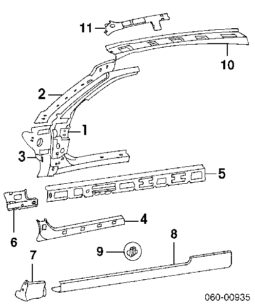 Braçadeira (cápsula) de fixação de moldura da porta para Hyundai I10 (PA)