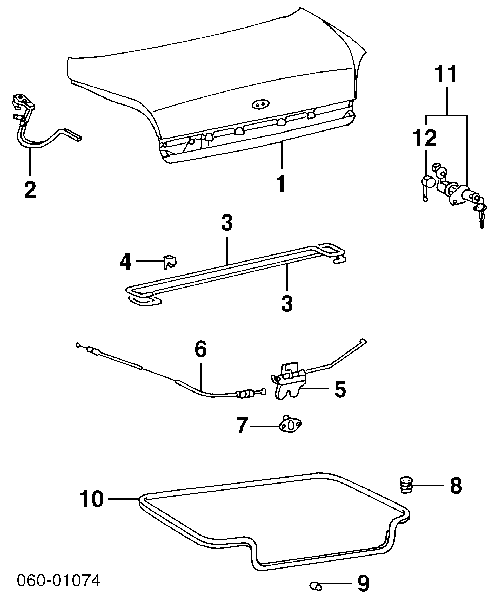 Fecho de tampa de porta-malas (de 3ª/5ª porta traseira) para Hyundai Sonata (EF)