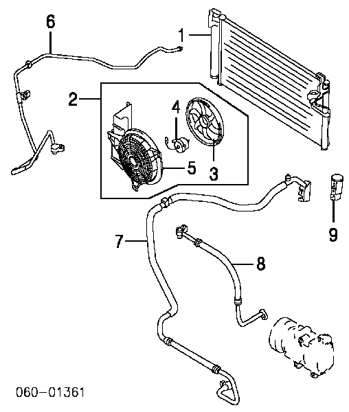 Difusor do radiador de aparelho de ar condicionado, montado com roda de aletas e o motor para Hyundai Santa Fe (SM)