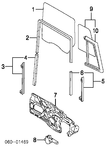 Mecanismo de acionamento de vidro da porta traseira esquerda para Hyundai Santa Fe (SM)