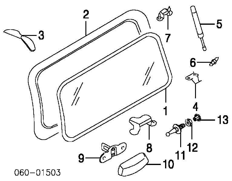 Amortecedor de vidro de porta-malas (de 3ª/5ª porta traseira (de tampa de alcapão) para Hyundai Santa Fe 