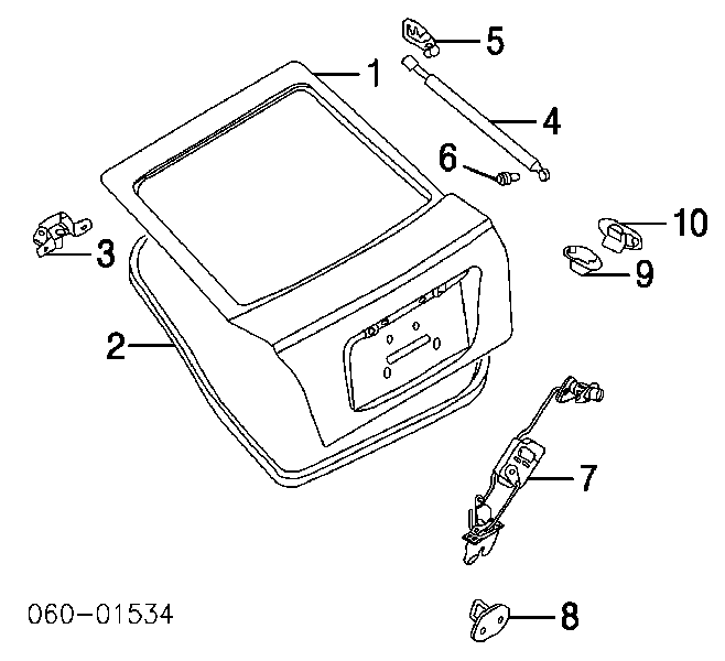Amortecedor de tampa de porta-malas (de 3ª/5ª porta traseira) para Hyundai Elantra 