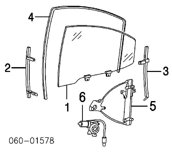 8340338011 Hyundai/Kia mecanismo de acionamento de vidro da porta traseira esquerda