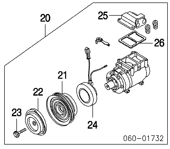 Шкив компрессора кондиционера на Hyundai Sonata EU4