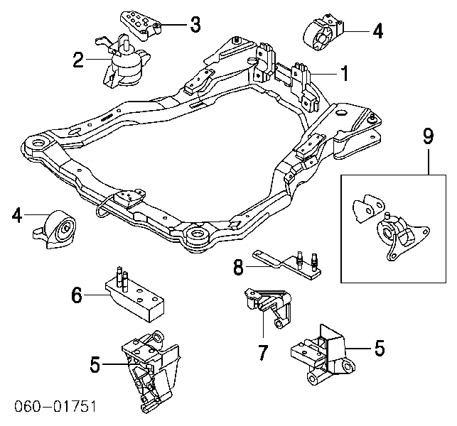 PXCMA-005C2 Parts-Mall подушка (опора двигателя передняя)