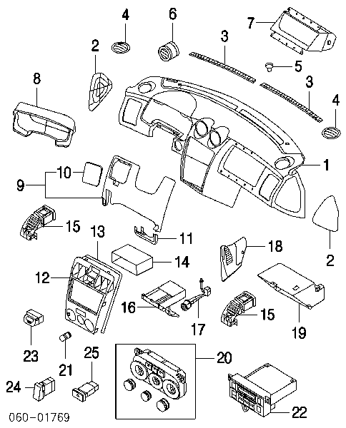 Кнопка включения аварийного сигнала на Hyundai Coupe GK