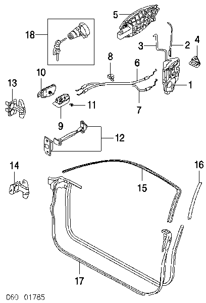 Gozno de garra (parte complementar) de fecho da porta traseira (de bagageiro, 3ª/5ª) para KIA Sportage (JE)