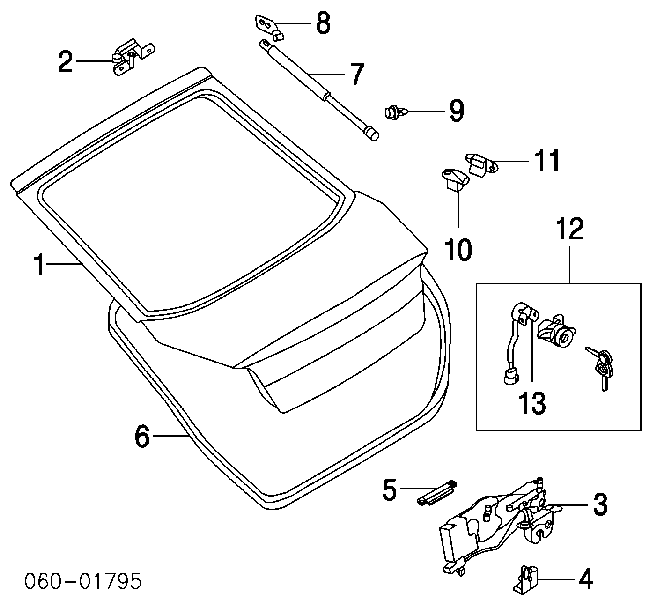 Porta traseira (3ª/5ª porta-malas (tampa de alcapão) para Hyundai Coupe (GK)