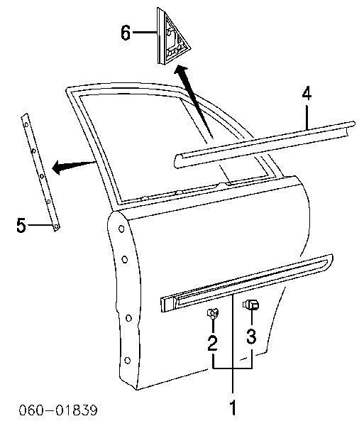 Moldura da porta traseira esquerda para Hyundai Elantra (XD)