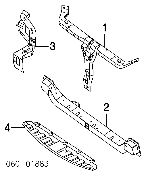 Suporte superior do radiador (painel de montagem de fixação das luzes) para Hyundai Tiburon 