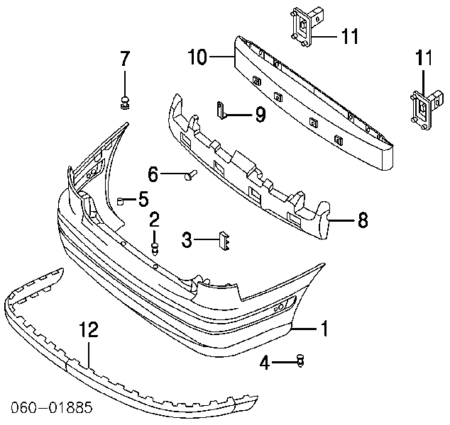 Reforçador do pára-choque traseiro para Hyundai Elantra (XD)