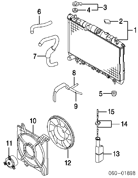 Ventilador (roda de aletas) do radiador de esfriamento para Hyundai Coupe (GK)